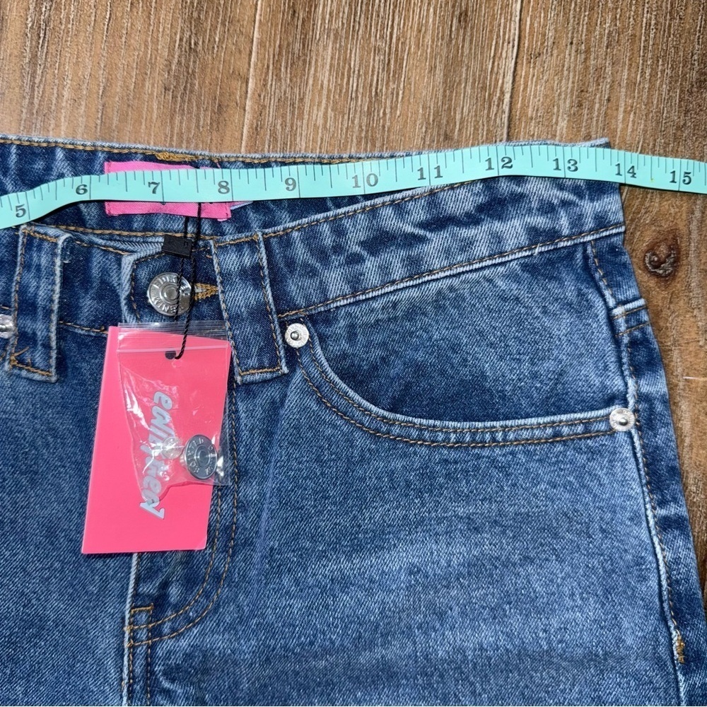 Edikted Baggy Mid Rise Wide Leg Carpenter Cago Jeans blue Pant 90s y2k - Picture 8 of 15